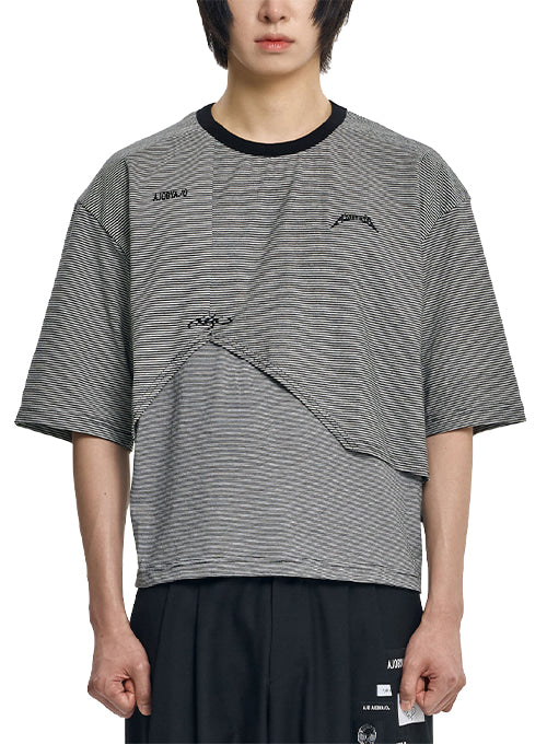 ajo-by-ajo-ss-26-paneled-stripe-cropped-t-shirt-black-black-s