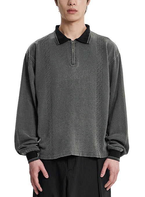 ajo-by-ajo-fw-26-rwk-washed-cable-stitch-collar-zip-up-charcoal-charcoal-s