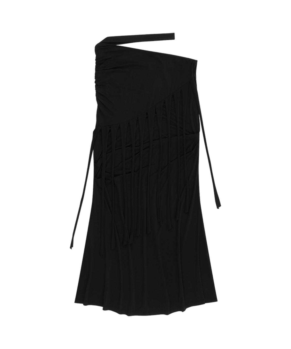 kashiko-fw-26-drop-fringe-asymmetric-skirt-black-s