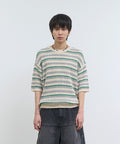 noise-ss-25-stripe-round-short-sleeve-punching-knit-beige-beige-s