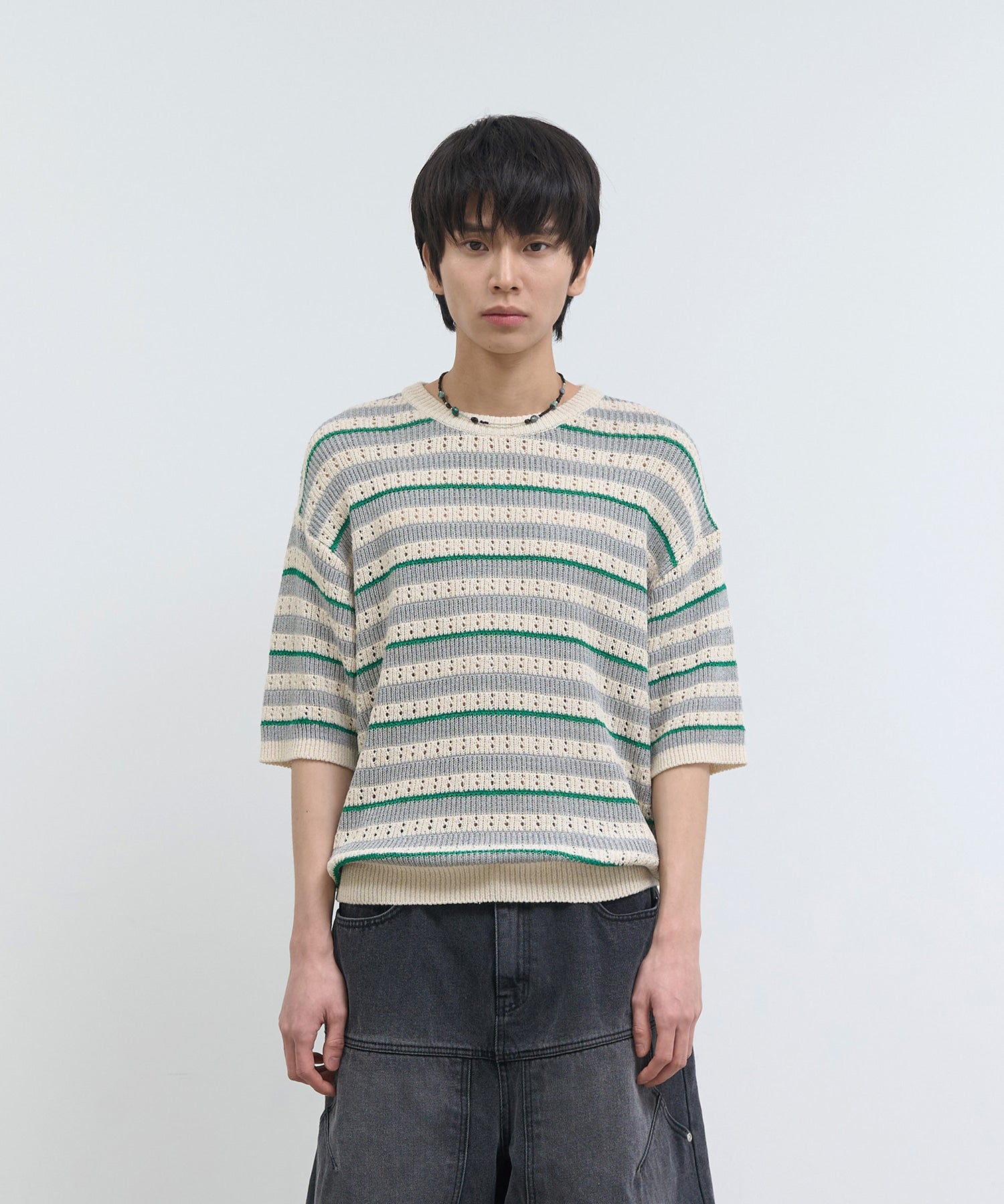 noise-ss-25-stripe-round-short-sleeve-punching-knit-beige-beige-s