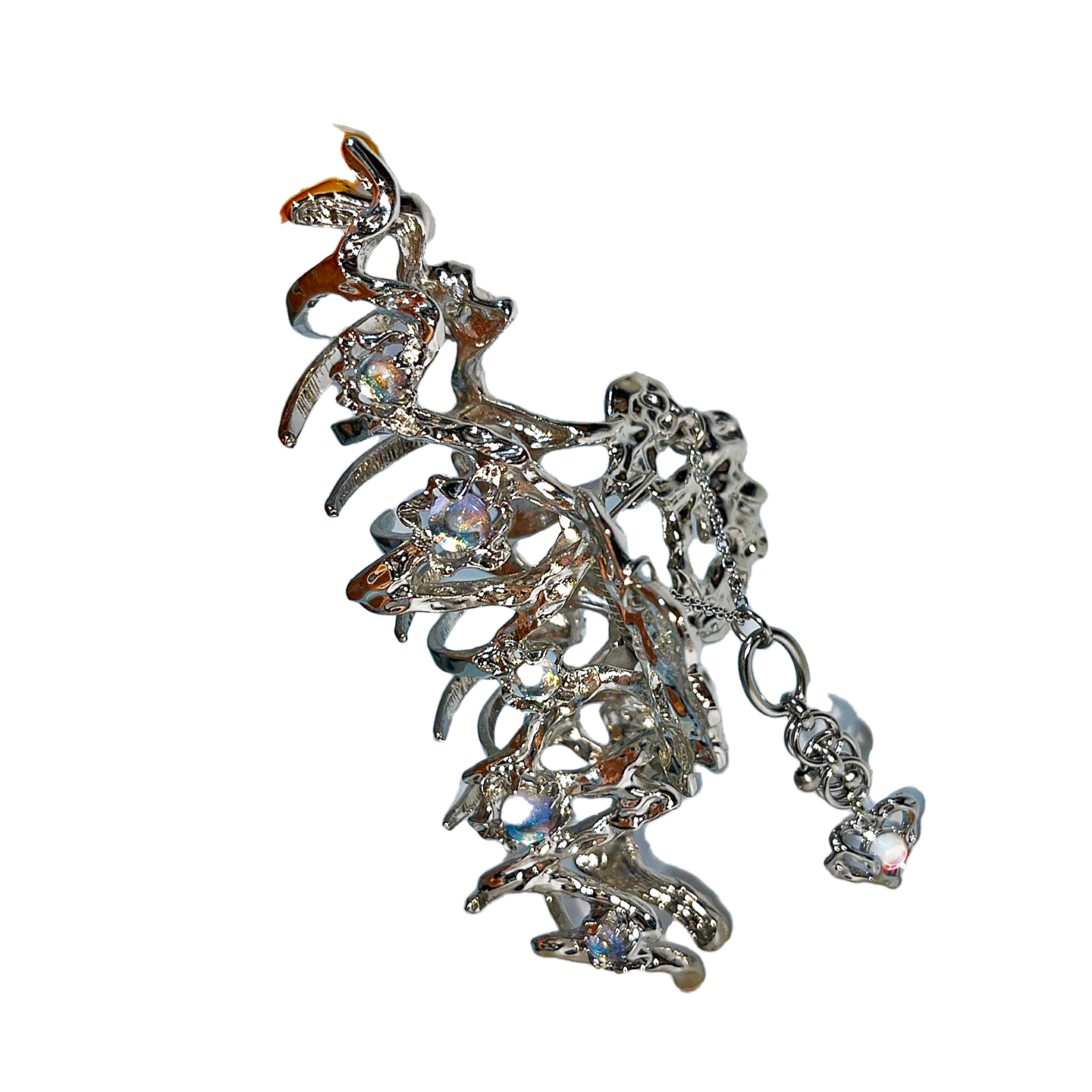 [3AMGANG] Pierced gemstone heart hairpin