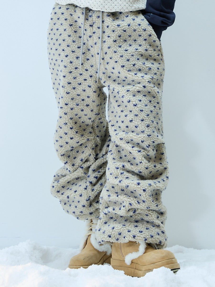 lartigent-fw-25-l21-dot-fleece-pants-cream-cream-s