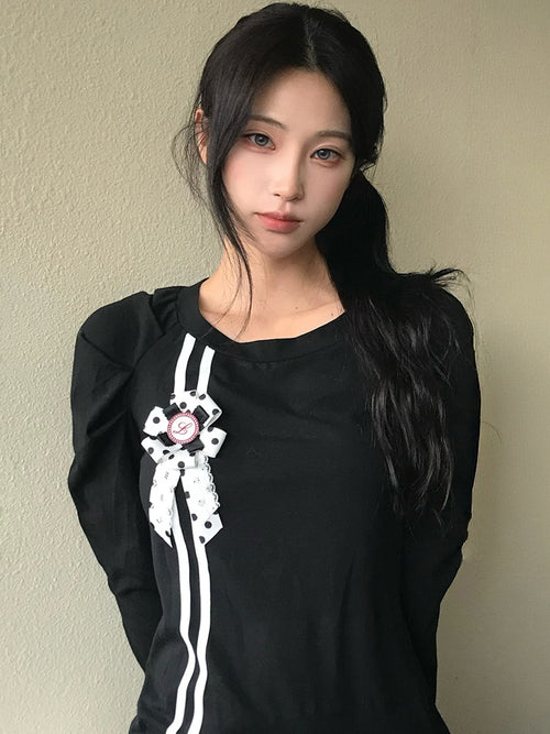 luv-is-true-ss-26-el-rosette-shirring-tee-black-black-s