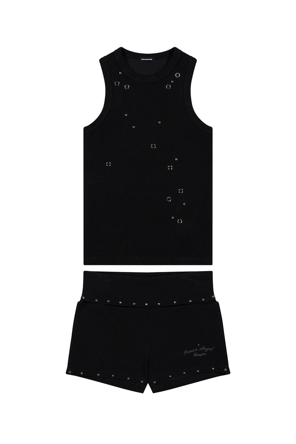 dauspice-ss-26-duc-black-stud-set-up-tank-top-micro-shorts-black-s
