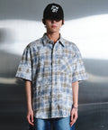 dwscompany-ss-25-painted-check-half-shirt-(gray)