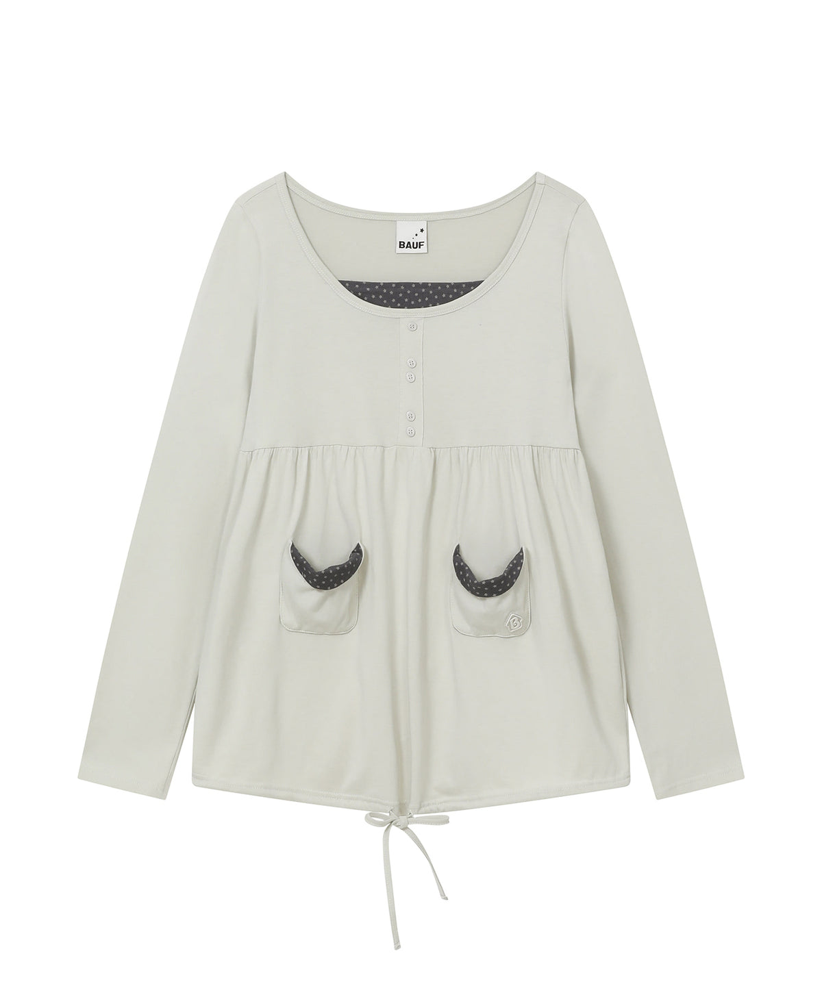 bauf-fw-26-star-pocket-shirred-long-sleeve-t-shirt-mint-mint-s