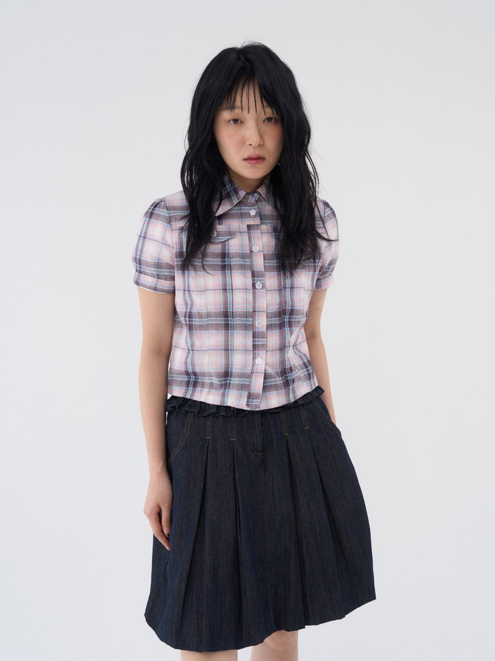 call-out-new-year-fw-25-checked-puff-shirt-purple-purple-s