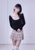 minnne-ss-26-peach-check-pleats-skirt-check-s