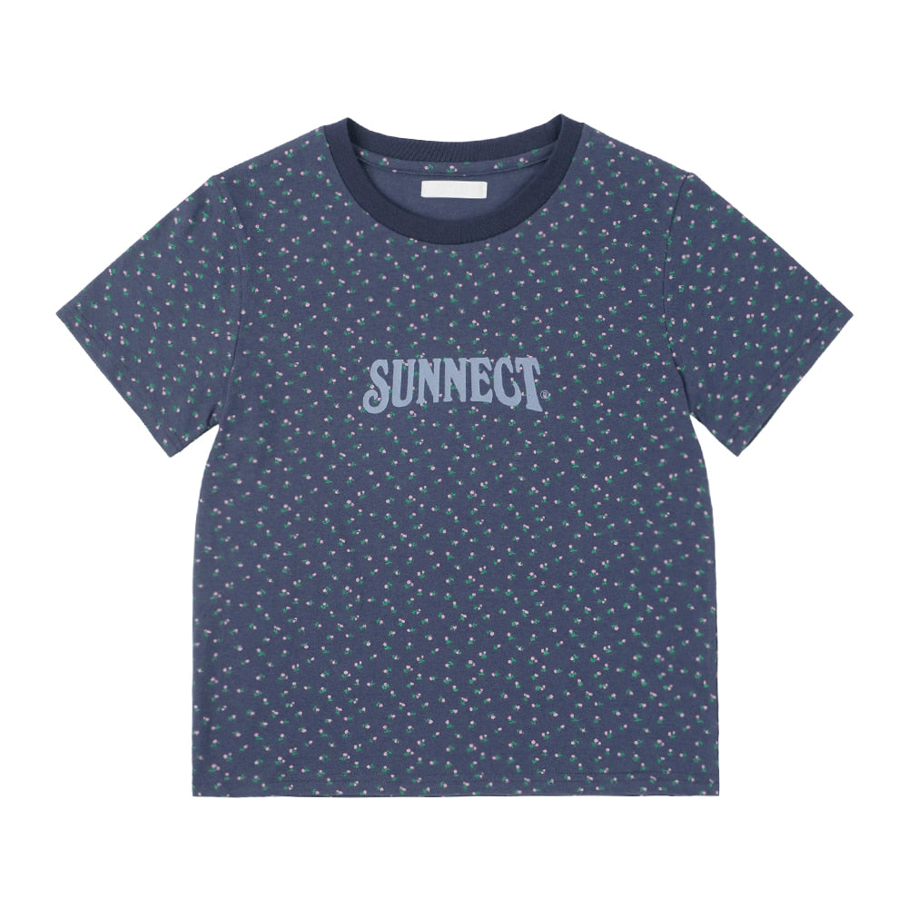 [SUNNECT] SNCT Floral Tee - Navy