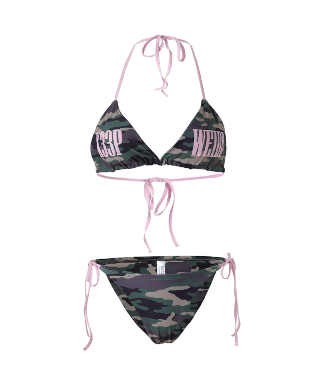 CRANK Keep weird camo bikini set camo
