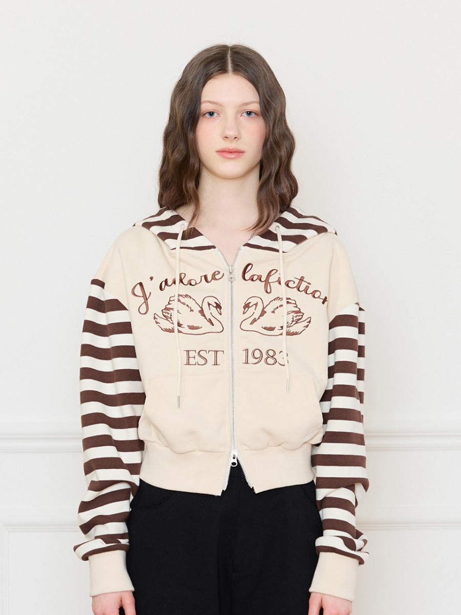 lartigent-ss-25-l16-swan-hood-zipup(beige)