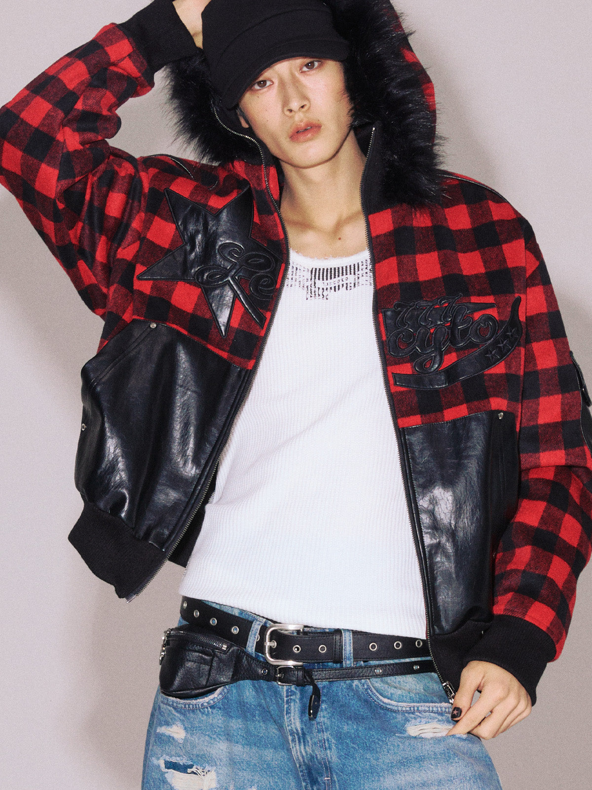 lecyto-ss-25-nebula-7-check-hood-jumper-red-red-s