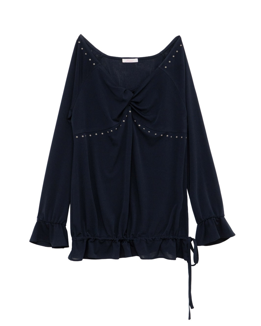 hetit-fw-25-twist-ruffle-blouse-navy-navy-s