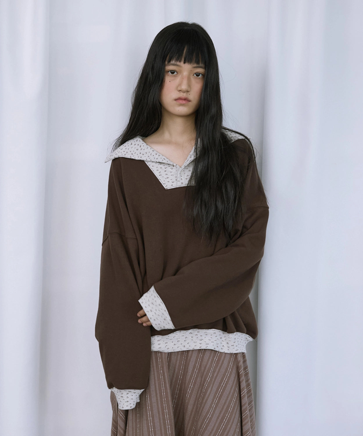 hokuspokus-fw-25-daisy-back-point-sweatshirt-brown-brown-s