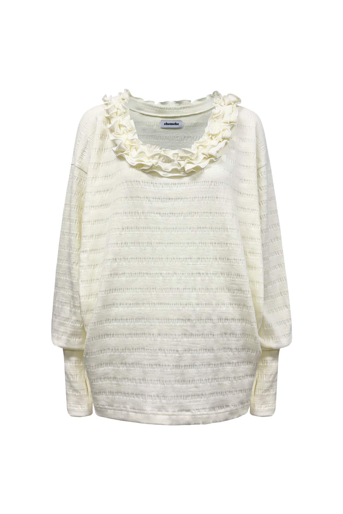 chemehc-fw-26-frill-neck-textured-top-cream-cream-s