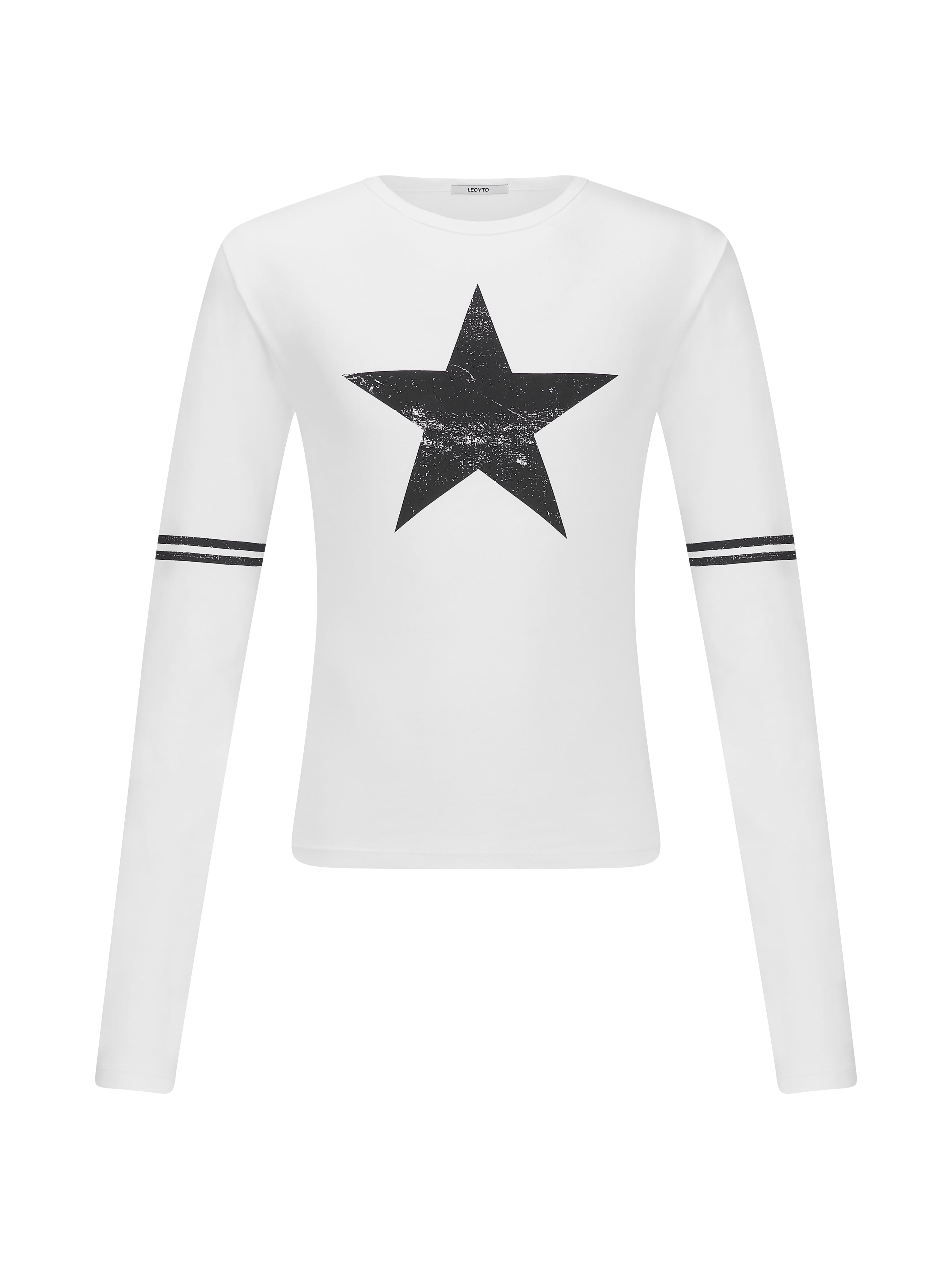 lecyto-fw-25-retro-starline-t-shirt-white-white-s