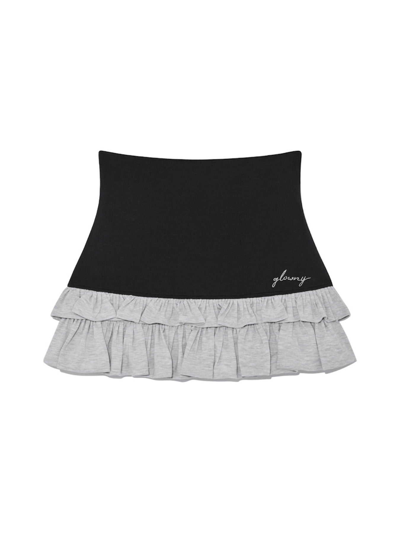 glowny-ss-25-lulu-ruffle-mini-skirt-(melange-gray)