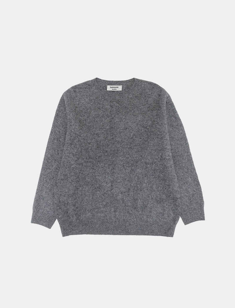 demaker-fw-25-mousse-cashmere-hairy-knit-gray-gray-s
