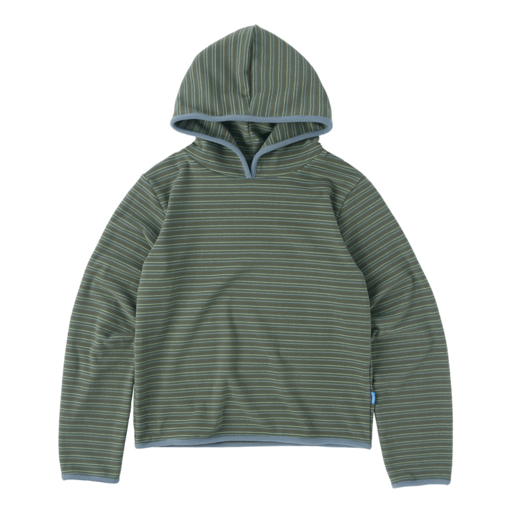 [SUNNECT] FW 24 Stripe Taped Hoodie - Moss