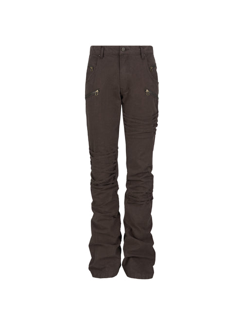 lecyto-ss-26-bondage-zip-flare-pants-brown-brown-s