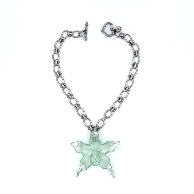kimune-ss-26-chonky-orchid-neck-choker-chrome-green-chrome-green-s