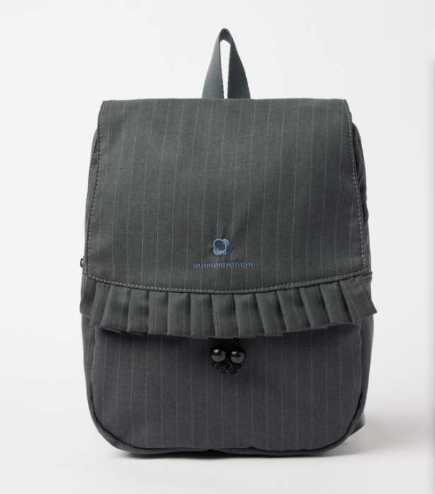 [SUMUMBONUM] Stripe pleats backpack_Gray