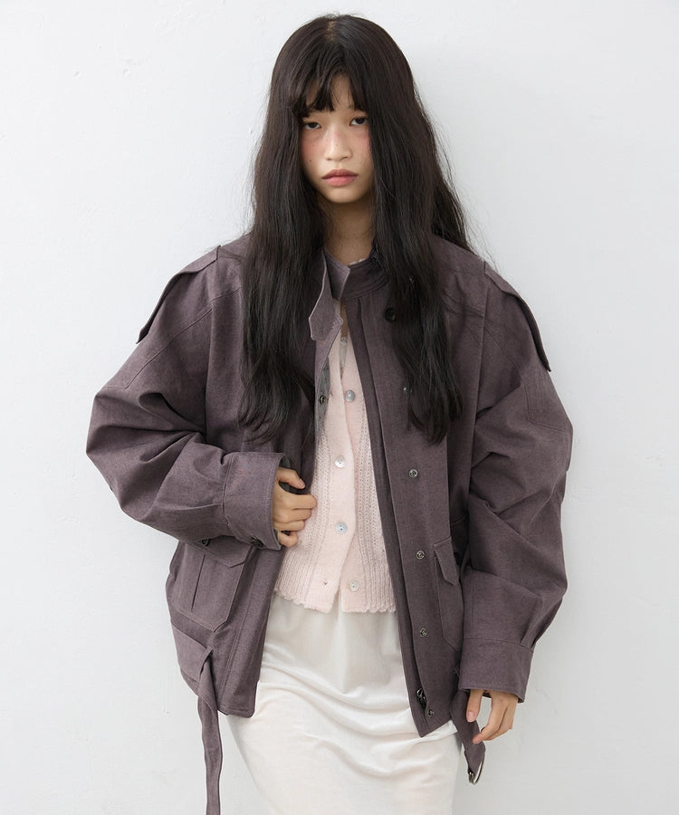 hokuspokus-fw-26-cotton-high-neck-belted-jacket-brown-brown-s