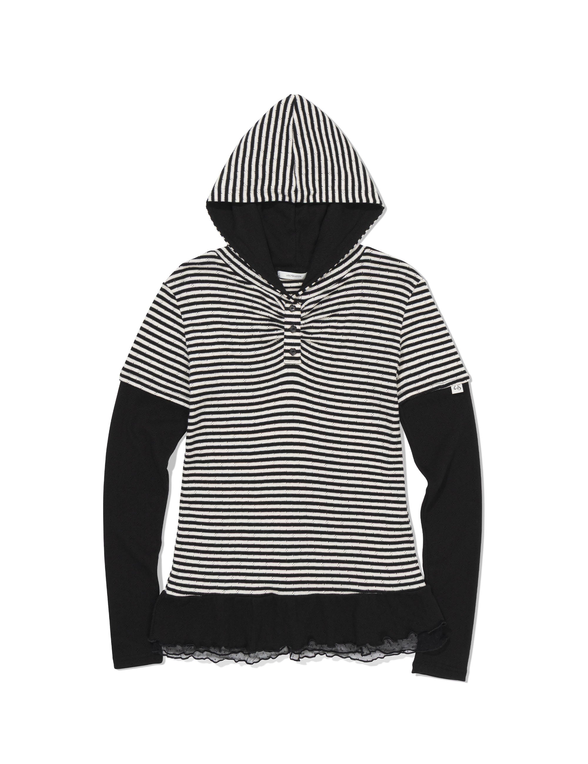 ugly-shadow-fw-25-stripe-shirring-layered-hoodie-black-black-s