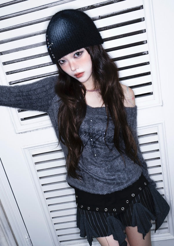 cherryquiri-fw-25-cross-starlight-knit-charcoal-charcoal-s