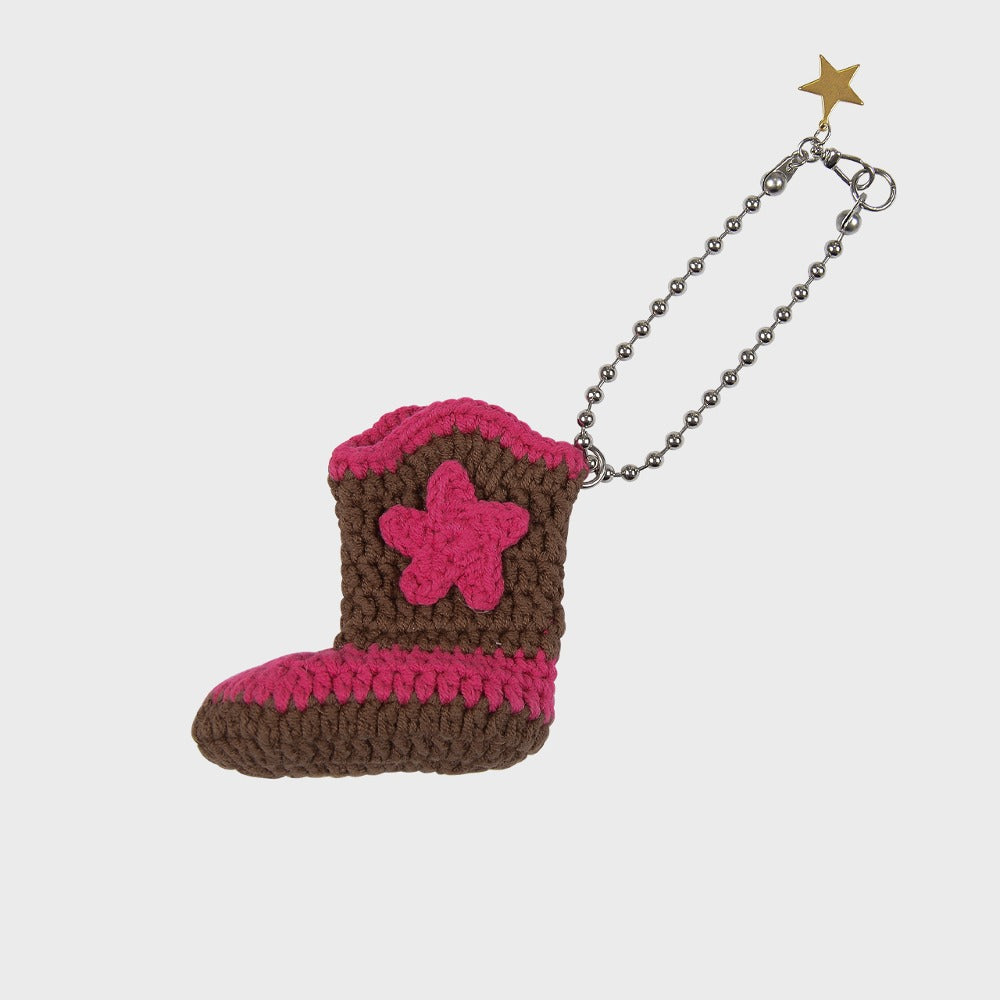 eireve-seasonless-crochet-western-boots-keychain-brown
