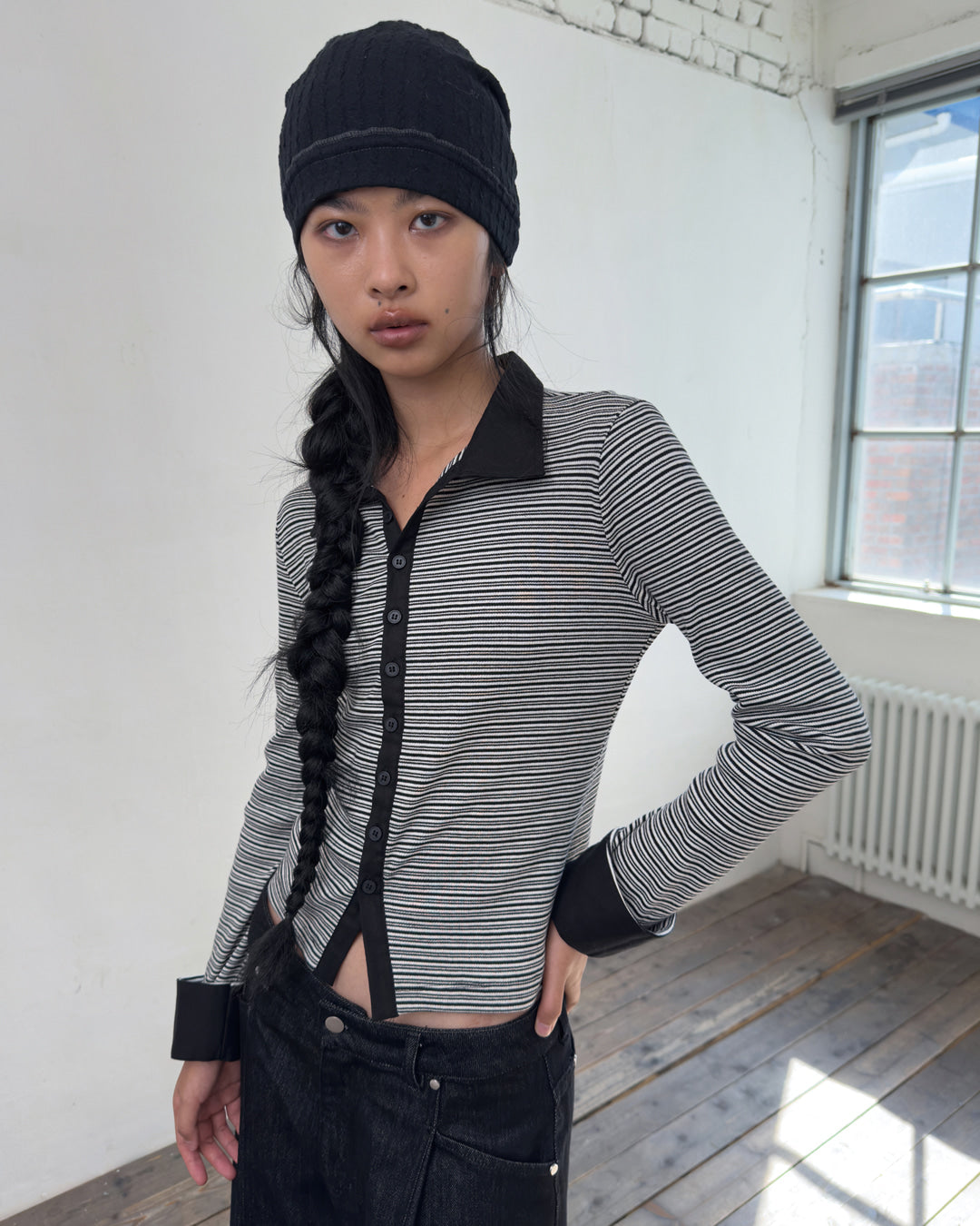 porterna-fw-25-cuffs-collar-cardigan-t-shirt-ivory-ivory-s