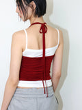 meenderi-ss-25-double-strap-shirring-sleeveless-red