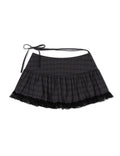 ugly-shadow-ss-25-check-shirring-skirt(chacoal)