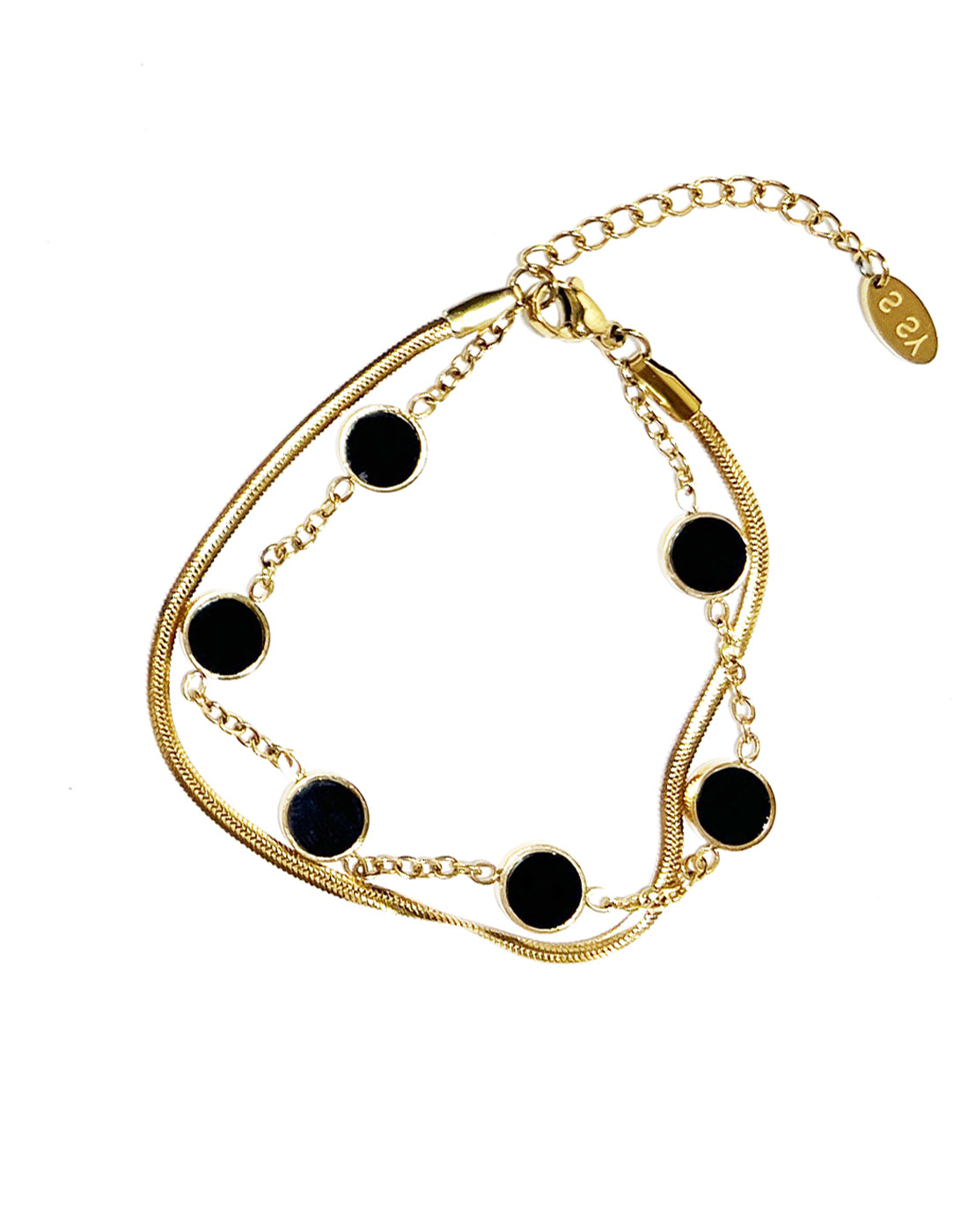 ssy-ss-26-double-layerd-onyx-stone-bracelet-circle-gold-gold-s