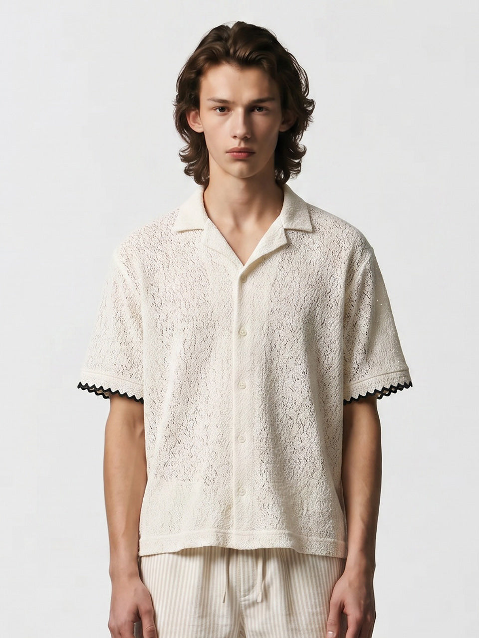 the-greatest-ss-26-crochet-half-shirt-gray-s