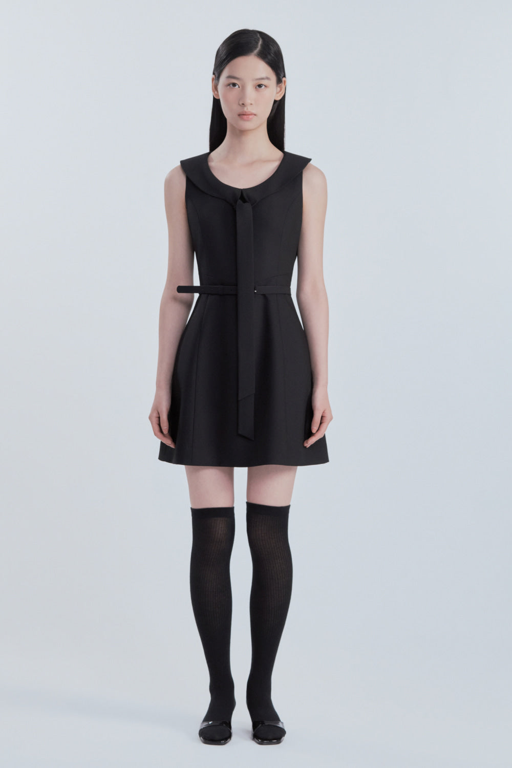 mausoleum-fw-26-scarf-sleeveless-suit-dress-black-black-s