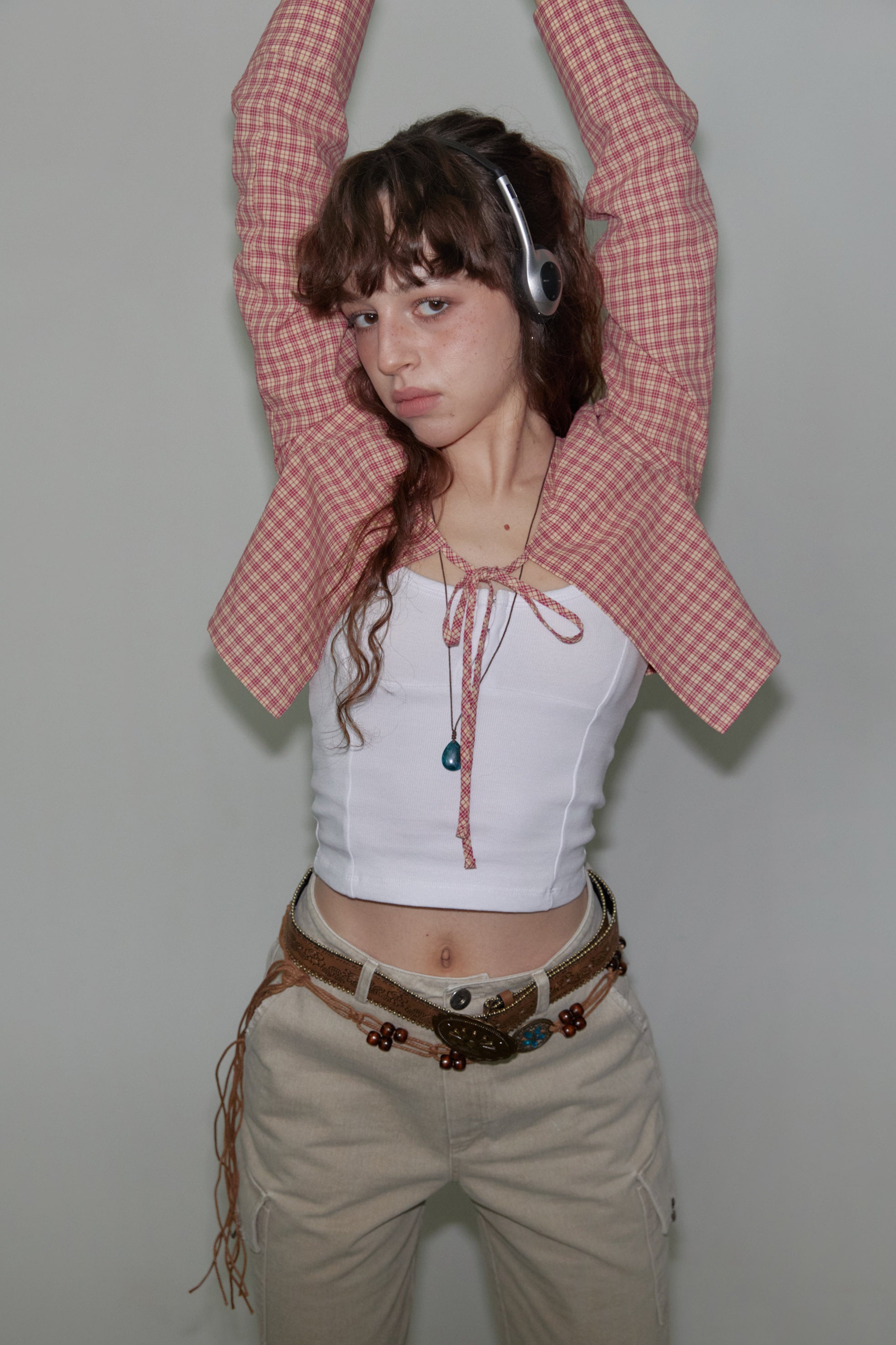 venecy-ss-25-check-bolero-shirts-pink