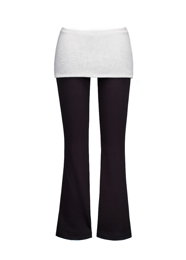 [FORUSRING] FOLDING SKIRT PANTS (LIGHT GREY-CHARCOAL)