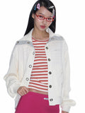 [CRANK] WAFFLE JERSEY EYELET JACKET_IVORY