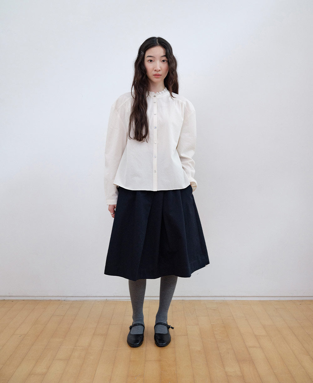 step-around-fw-26-cotton-tuck-pleated-banding-mid-skirt-navy-navy-s