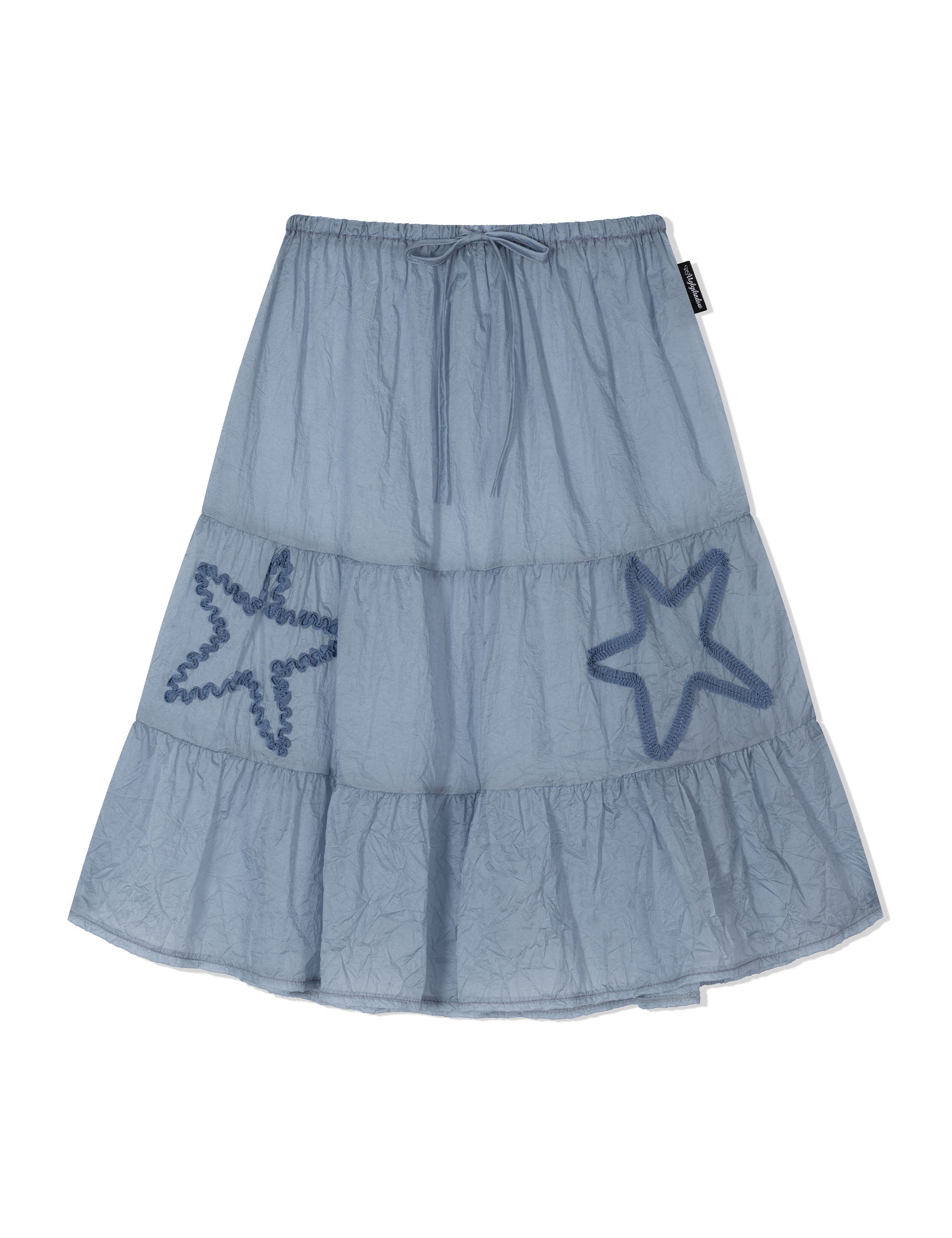 ugly-shadow-ss-25-star-shirring-skirt(blue)