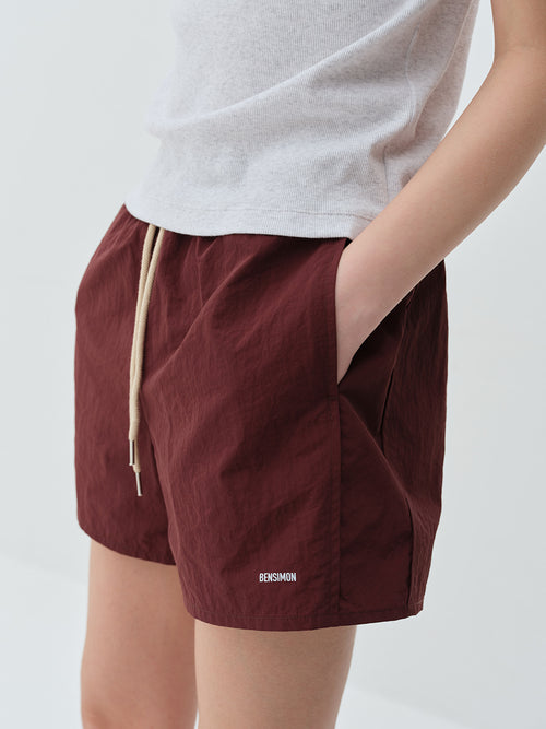 bensimon-ss-26-nylon-banding-shorts-dark-maroon-dark-maroon-s