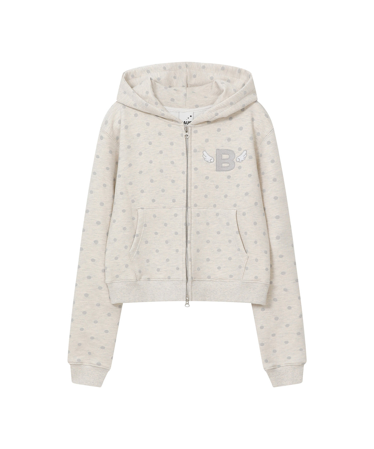 bauf-fw-26-b-angel-wing-slim-fit-cropped-zip-up-hoodie-polka-dot-oatmeal-oatmeal-s