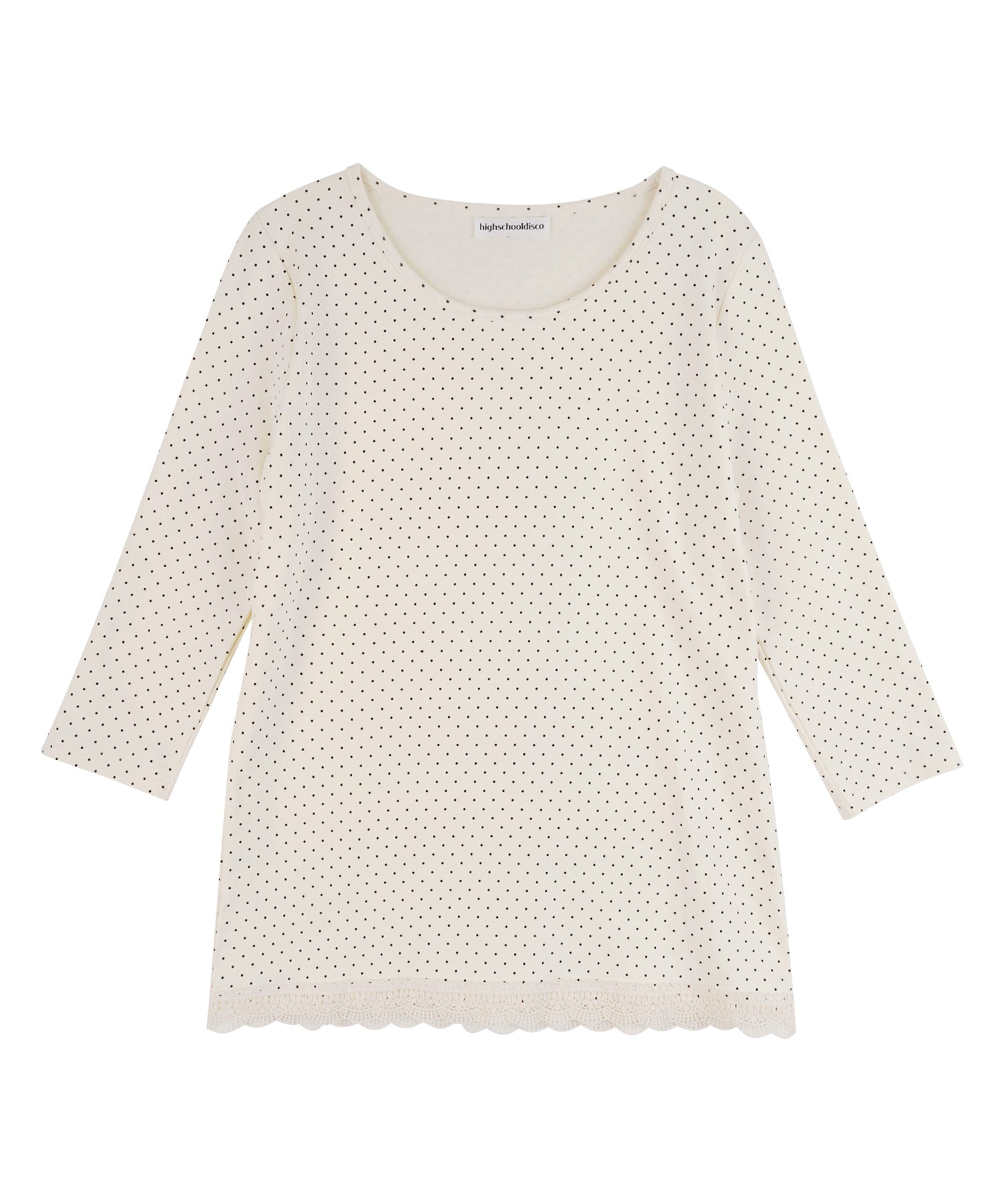 high-school-disco-ss-26-dot-lace-3-4-sleeve-ivory-ivory-s