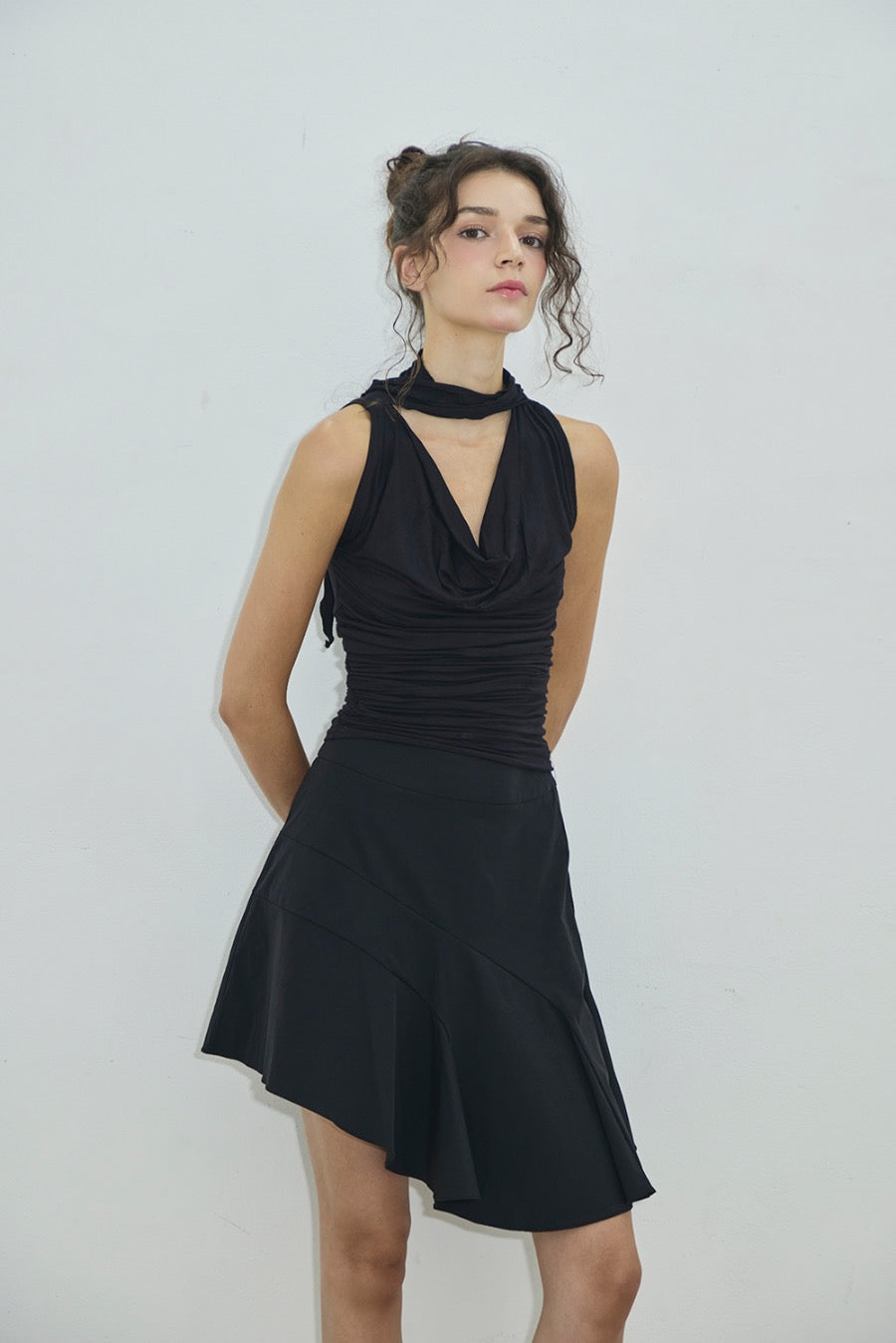 capricieux-fw-25-lyra-scarf-top-black-black-s