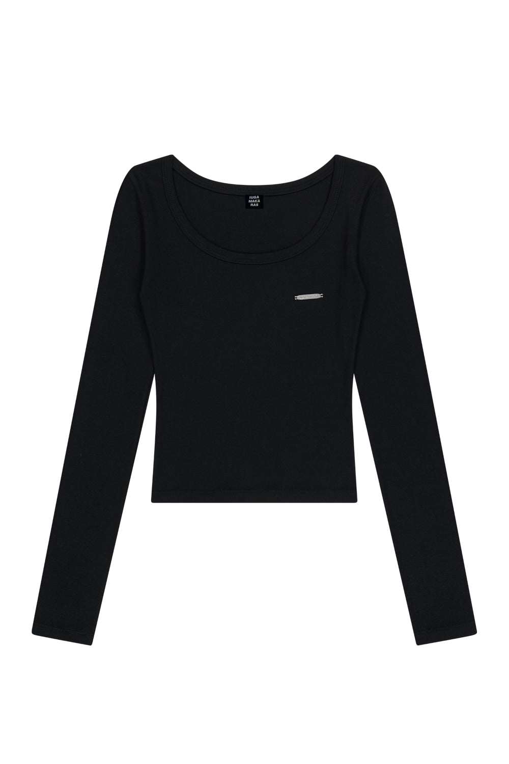 iugamakaras-ss-25-u-neck-fitted-top-black-black-s