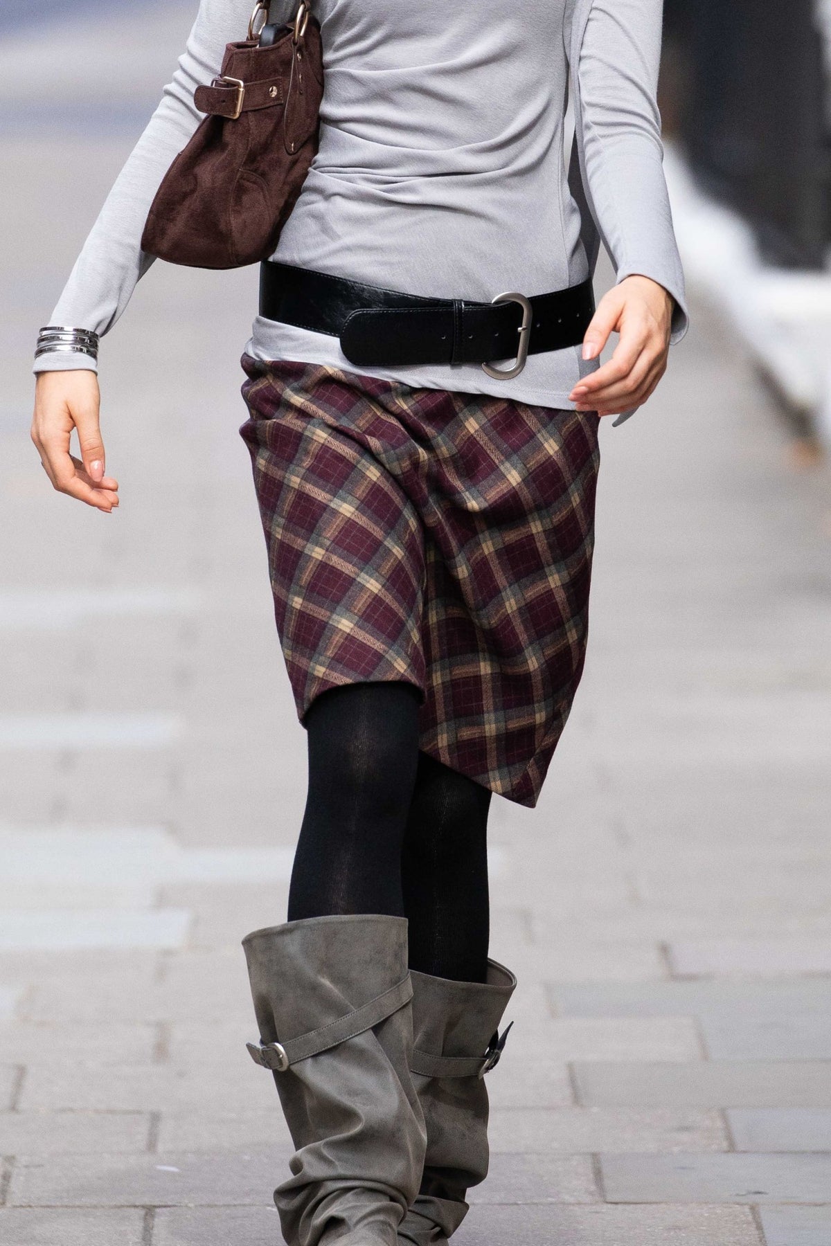 dimanche-fw-26-check-midi-skirt-burgundy-brown-burgundy-brown-s