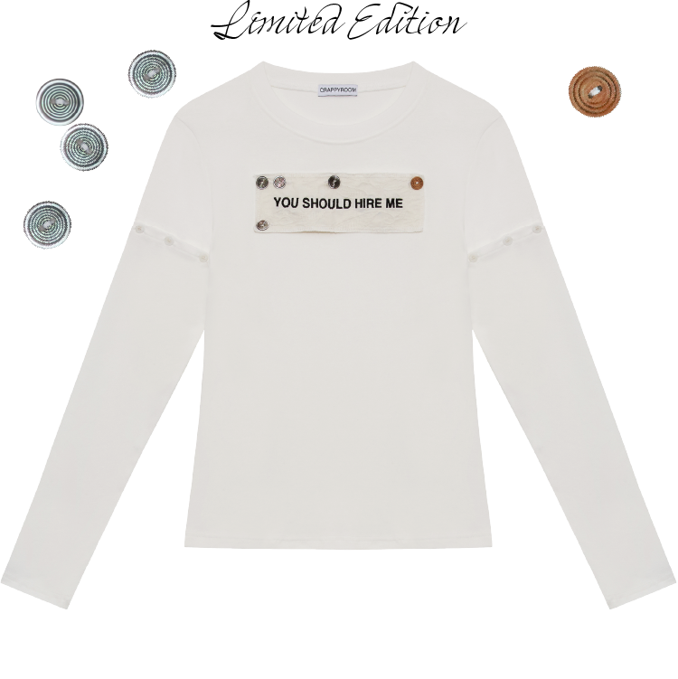 crappyroom-fw-25-limited-hire-me-convertible-long-sleeve-curated-buttons-curated-buttons-s
