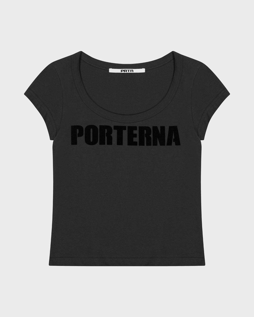 porterna-fw-25-u-neck-logo-t-shirt-charcoal-charcoal-s